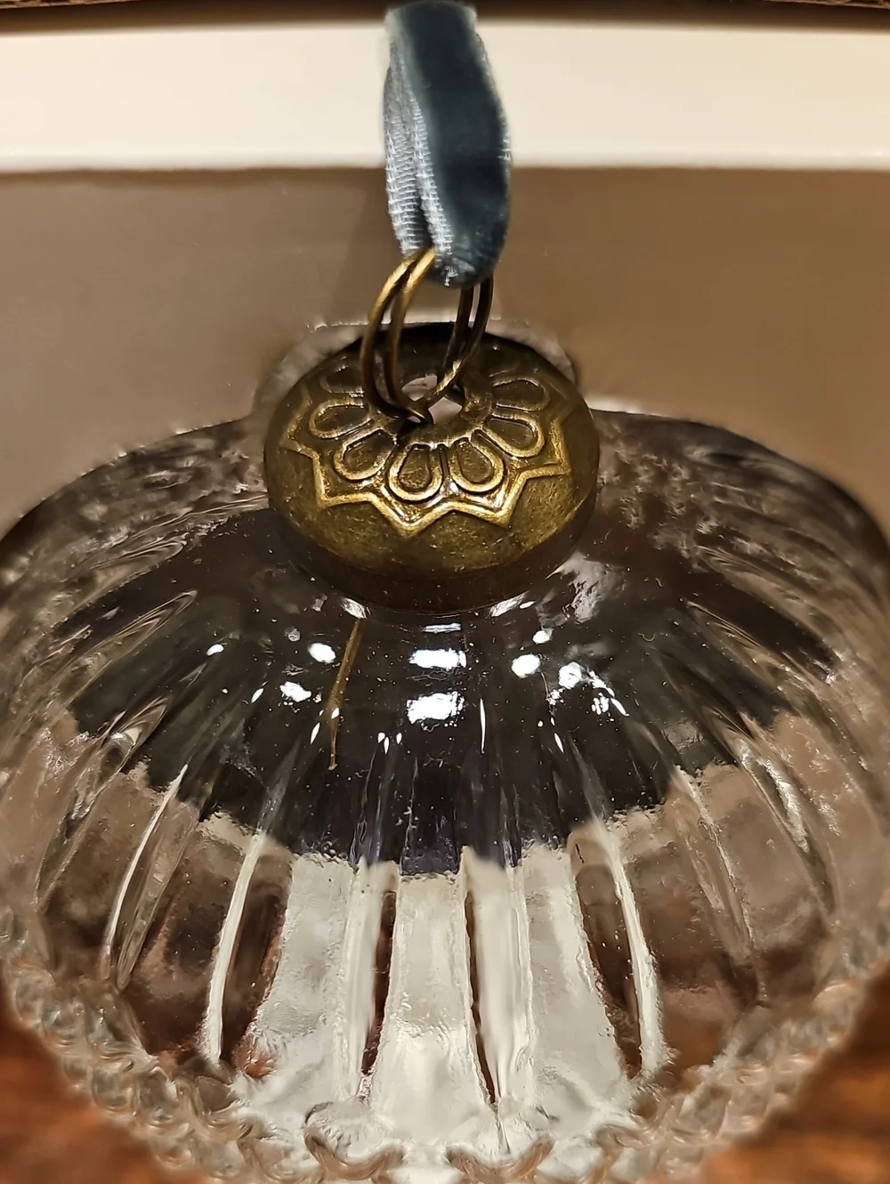 Set Of 3 Hearth & Hand Ornate Glass Christmas Tree Ornaments